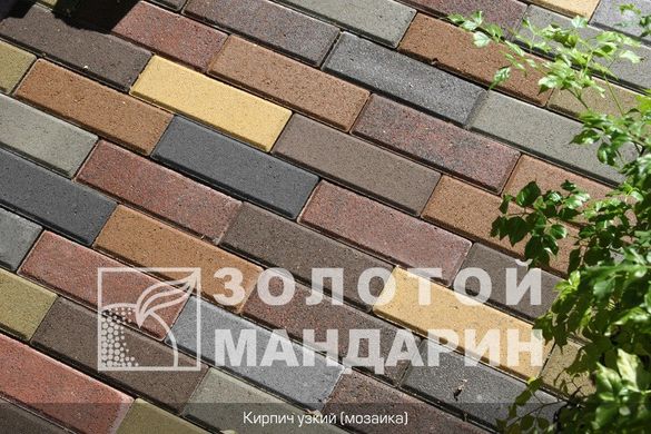Тротуарная плитка сухопрессованная "Кирпич узкий" (h=6 см)