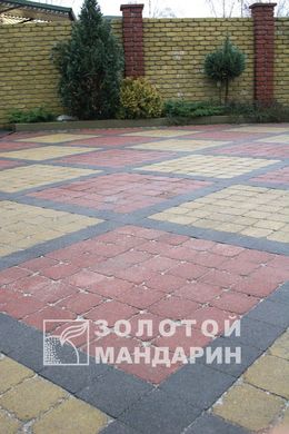 Тротуарная плитка сухопрессованная "Квадрат средний Антик" (h=9 см)