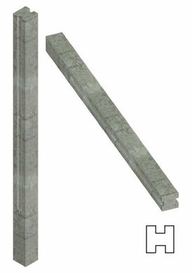 Столб еврозабора бетонный гладкий (h=1.0 м) на одну плиту