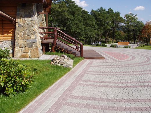 Тротуарная плитка бетонная сухопрессованная "Римский камень" (h=6 см)