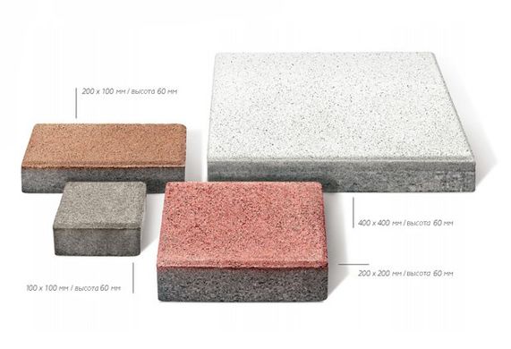 Тротуарная плитка бетонная сухопрессованная "Брусчатка Фьюжн 20*10" (h=6 см)