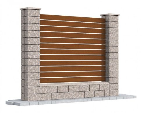 Заборный блок бетонный сухопрессованный 19*19*19 см (1 колотая сторона)