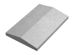 Крышка забора бетонная сухопрессованная двухскатная 60*28*6.5 см