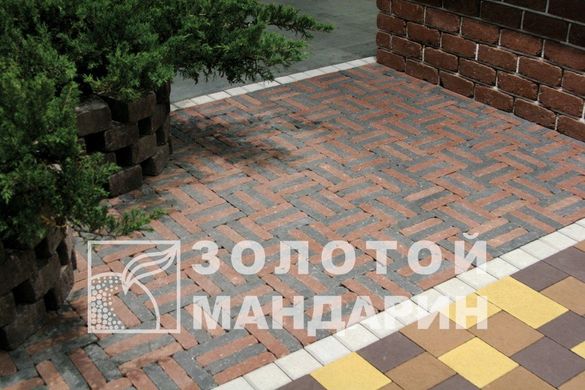 Тротуарная плитка сухопрессованная "Кирпич Барселона Антик" (h=6,5 см)
