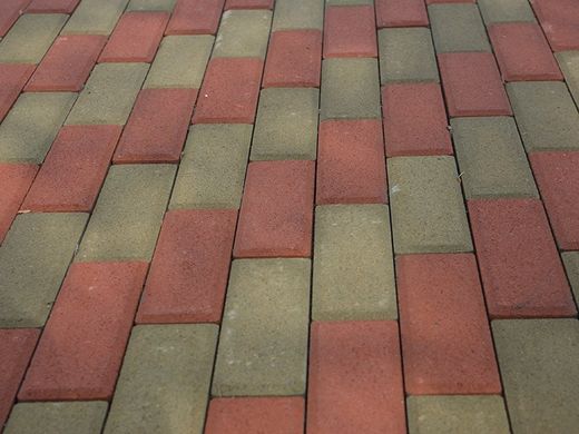 Тротуарная плитка бетонная сухопрессованная "Брусчатка 20*10" (h=6 см) без фаски
