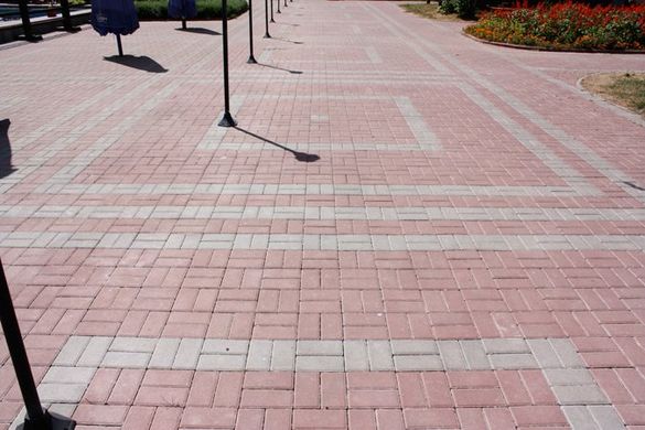 Тротуарная плитка бетонная сухопрессованная "Брусчатка 20*10" (h=6 см) без фаски